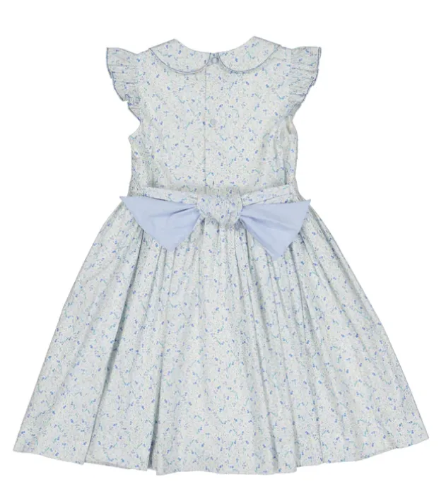 Cosmos Blue Floral Smock Dress
