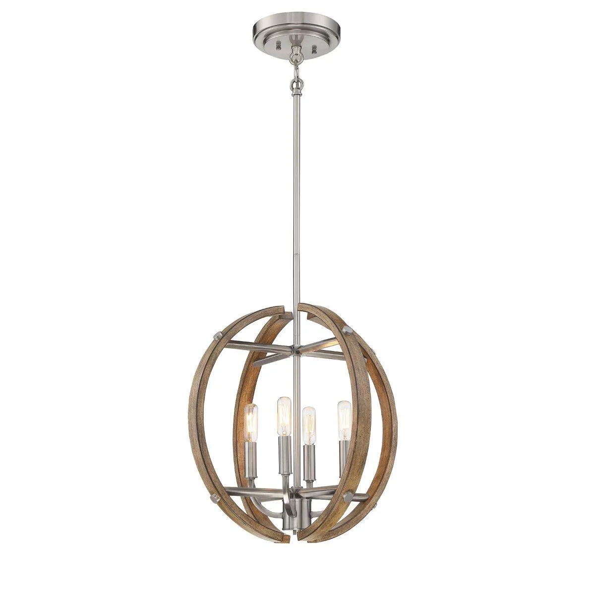 Country Estates 17 in. 4 Lights Pendant Light Brushed Nickel Finish