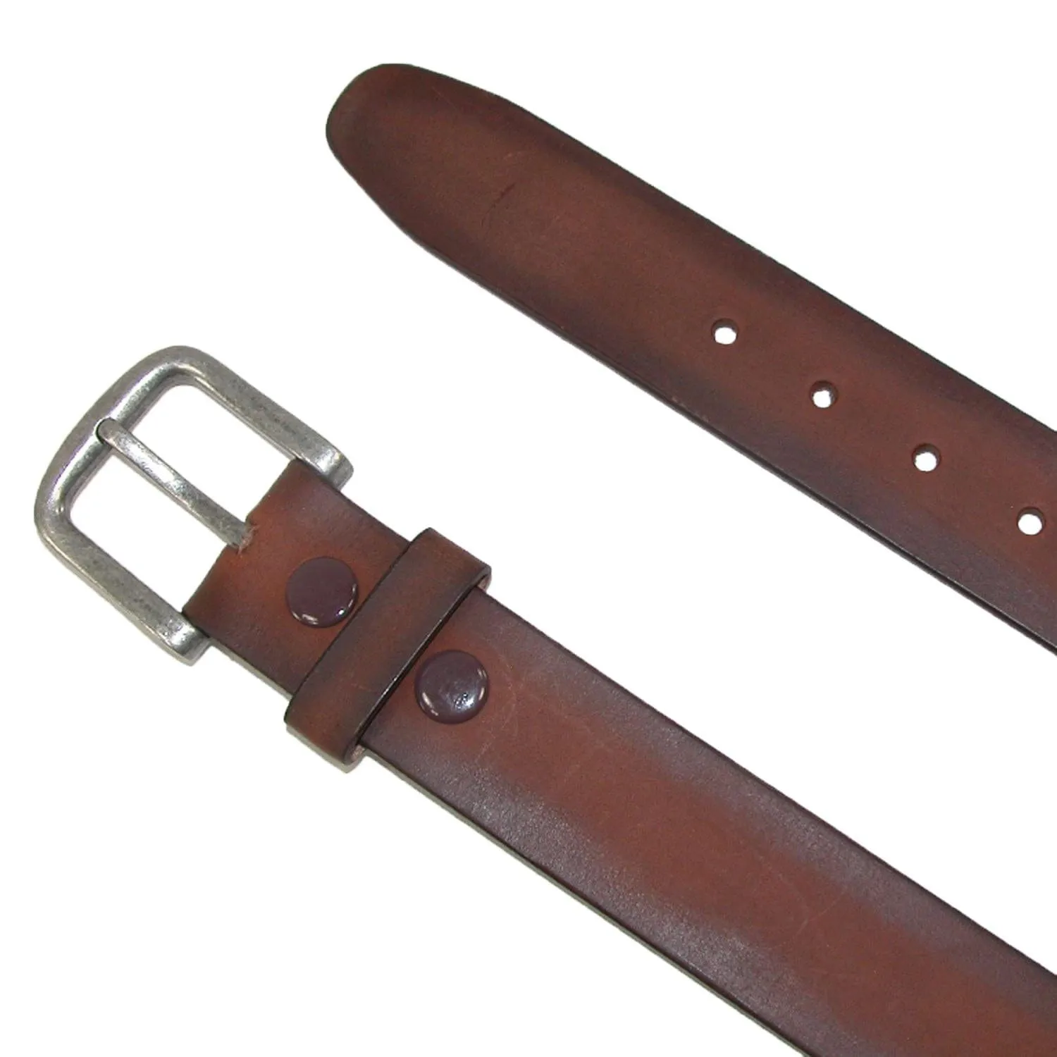 CTM® Men's Big & Tall Burnished Leather Bridle Belt with Removable Buckle