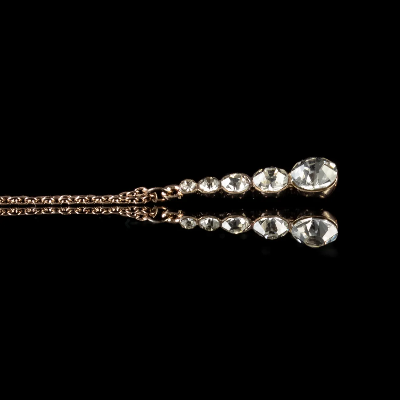 Cubic Zirconia Pendant Necklace 9Ct Rose Gold