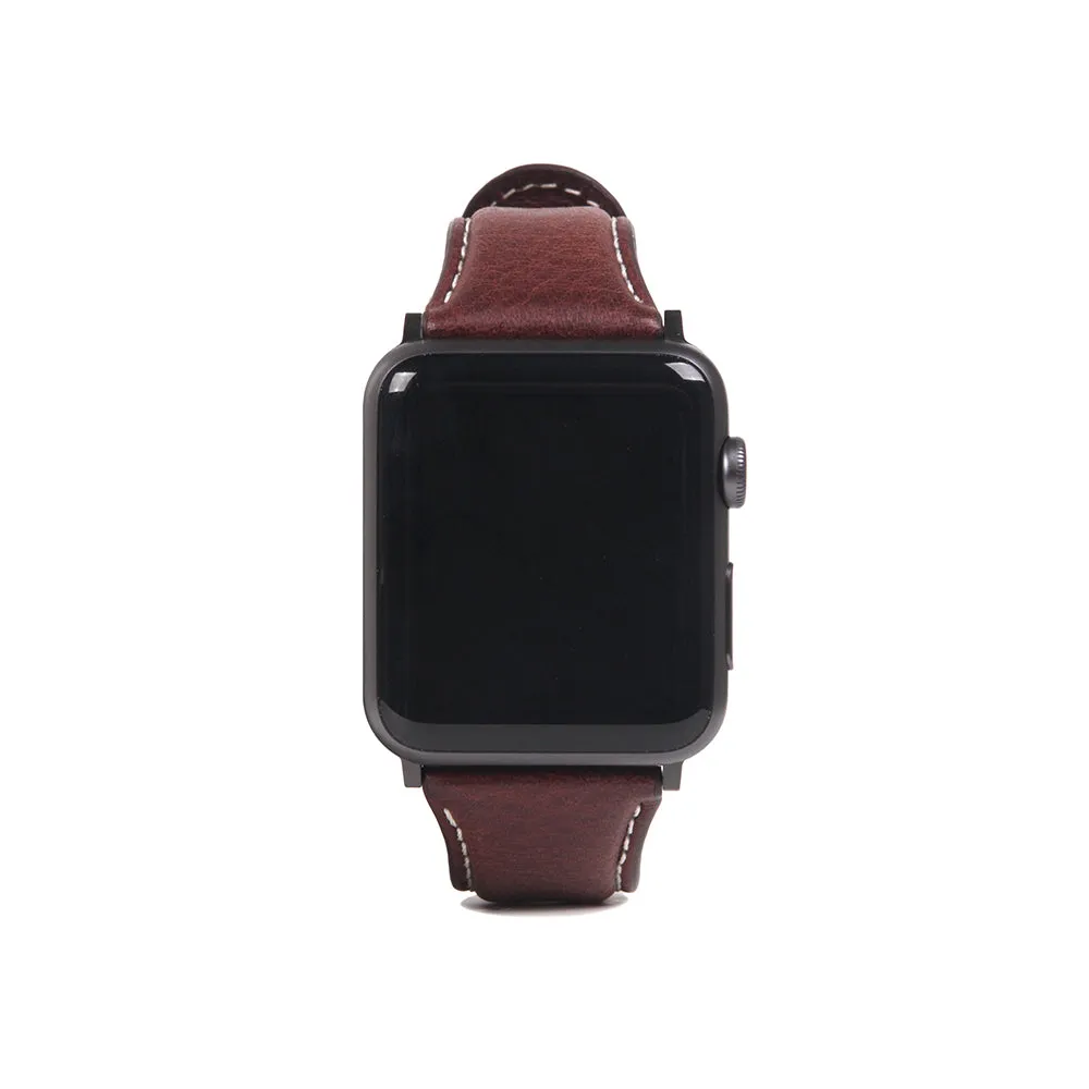 D6 Italian Minerva Box Leather Strap for Apple Watch SE, ULTRA 2, Series 1-9 42/44/45/49mm(Brown)