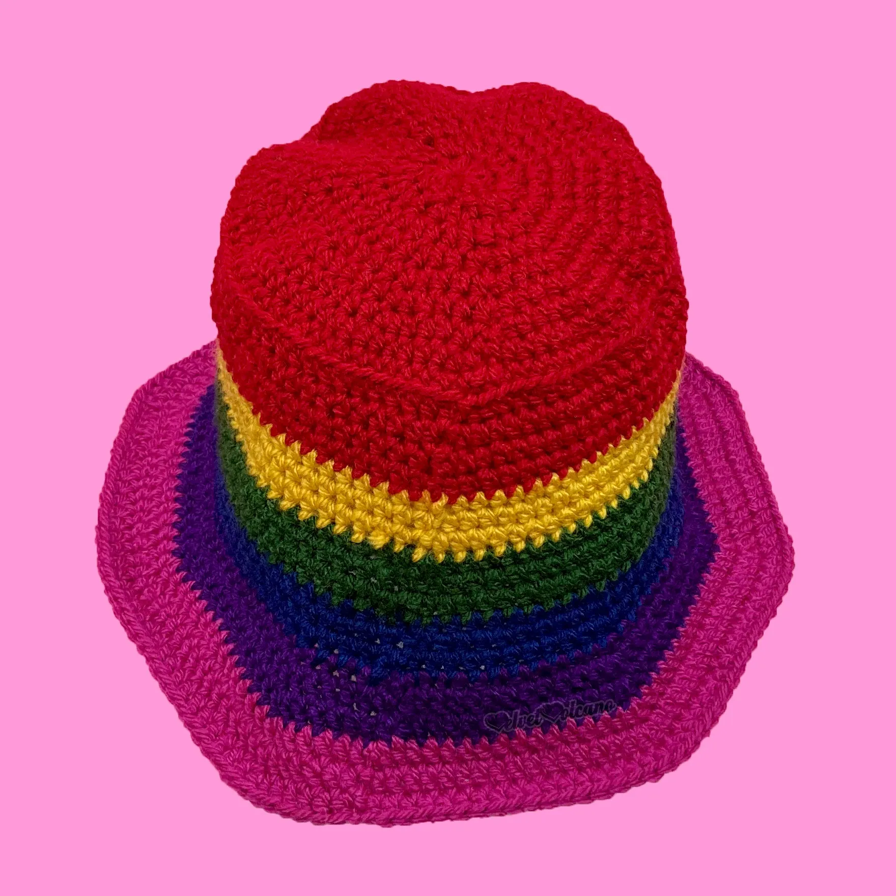 Dark Rainbow Striped Bucket Hat