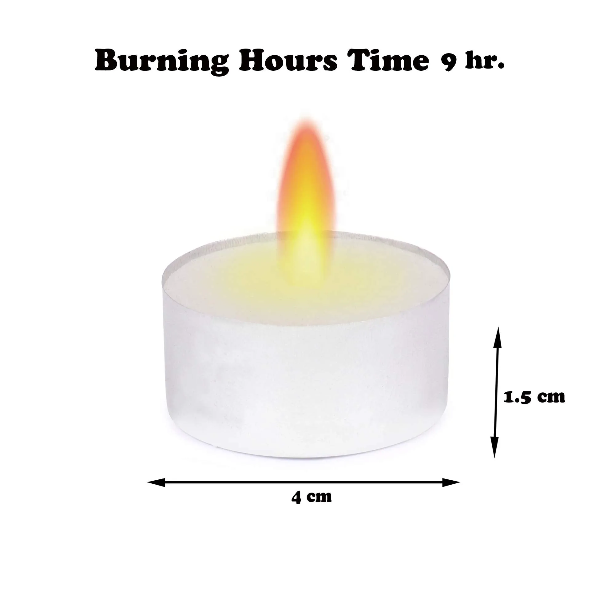 DARSHMOTI® Tealight Candles Pack of 100, 8-9 Hours (Approx.) Burning Time, Smokeless Unscented Tealight Candles for Home Decoration and Celebration, White, Pack of 100