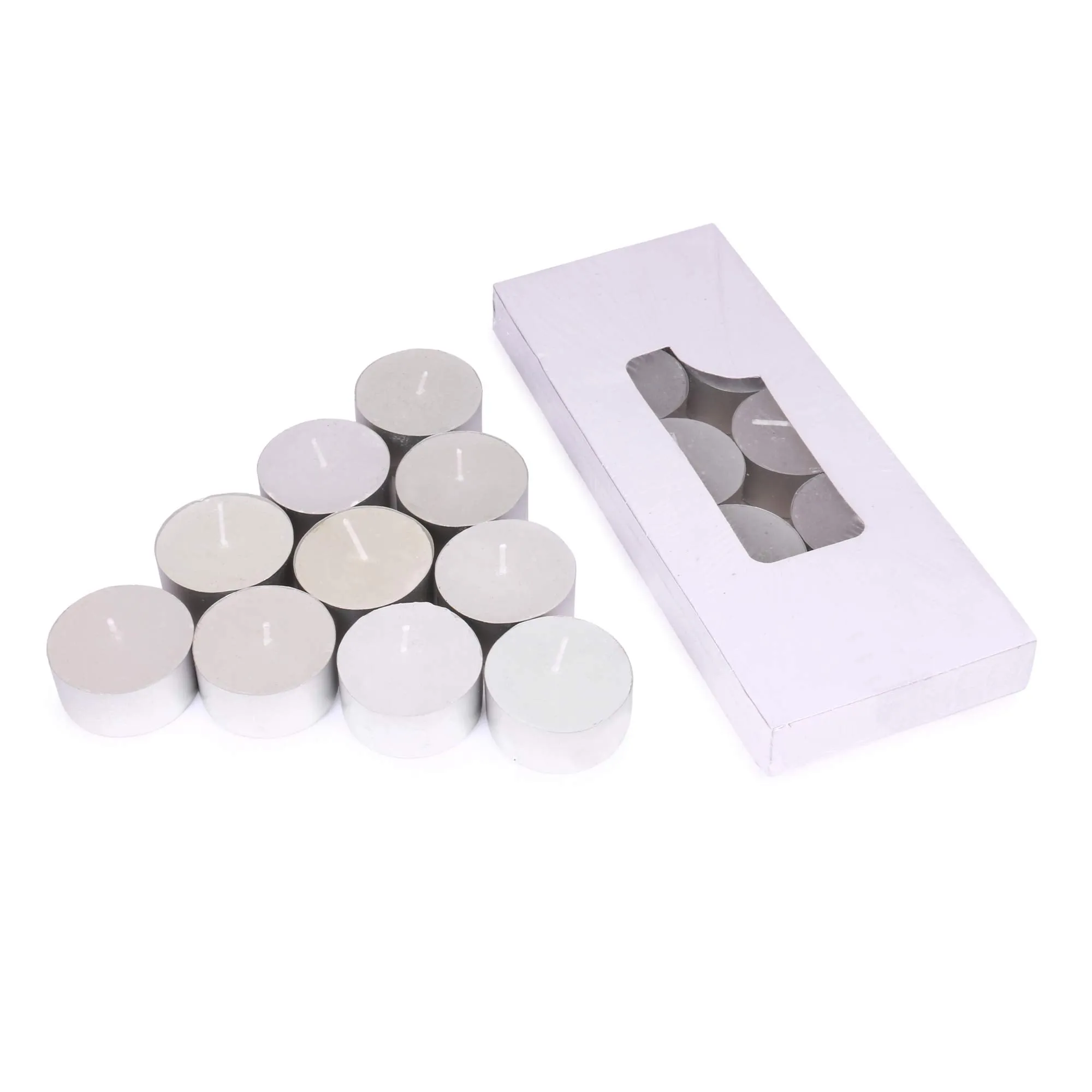 DARSHMOTI® Tealight Candles Pack of 100, 8-9 Hours (Approx.) Burning Time, Smokeless Unscented Tealight Candles for Home Decoration and Celebration, White, Pack of 100