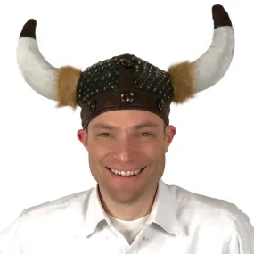 Deluxe Cloth Horned Nordic Costume Viking Helmet