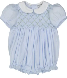 Diamond Smocked Rosebud Bubble, 3-9M