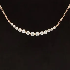 Diamond Tennis Chain 0.51ctw Anniversary Necklace in 18k Rose Gold, 17” - #305 - NLDIA067156
