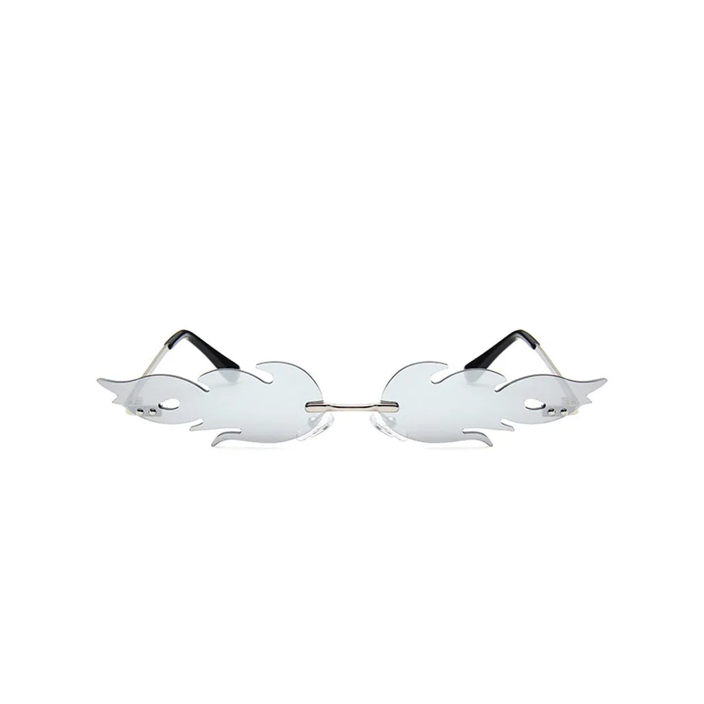 Distinctive Metallic Trim UV Protection Slim Gradient Flame Sunglasses