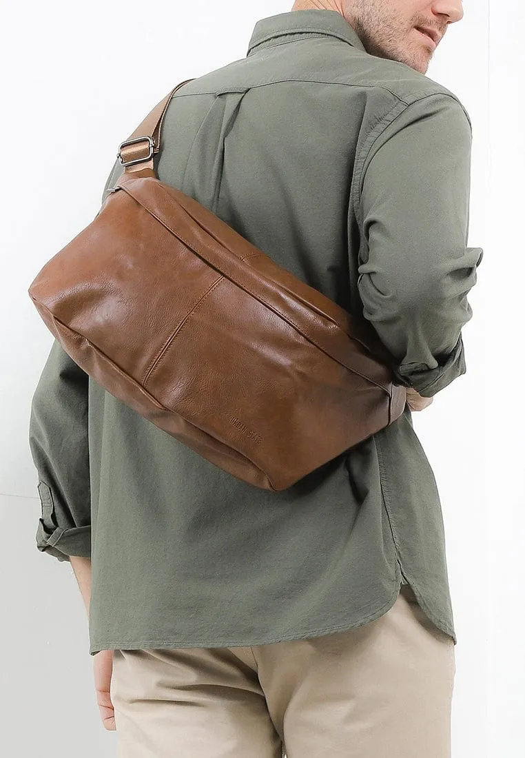 Distressed Leather Concept Belt Bag - Camel