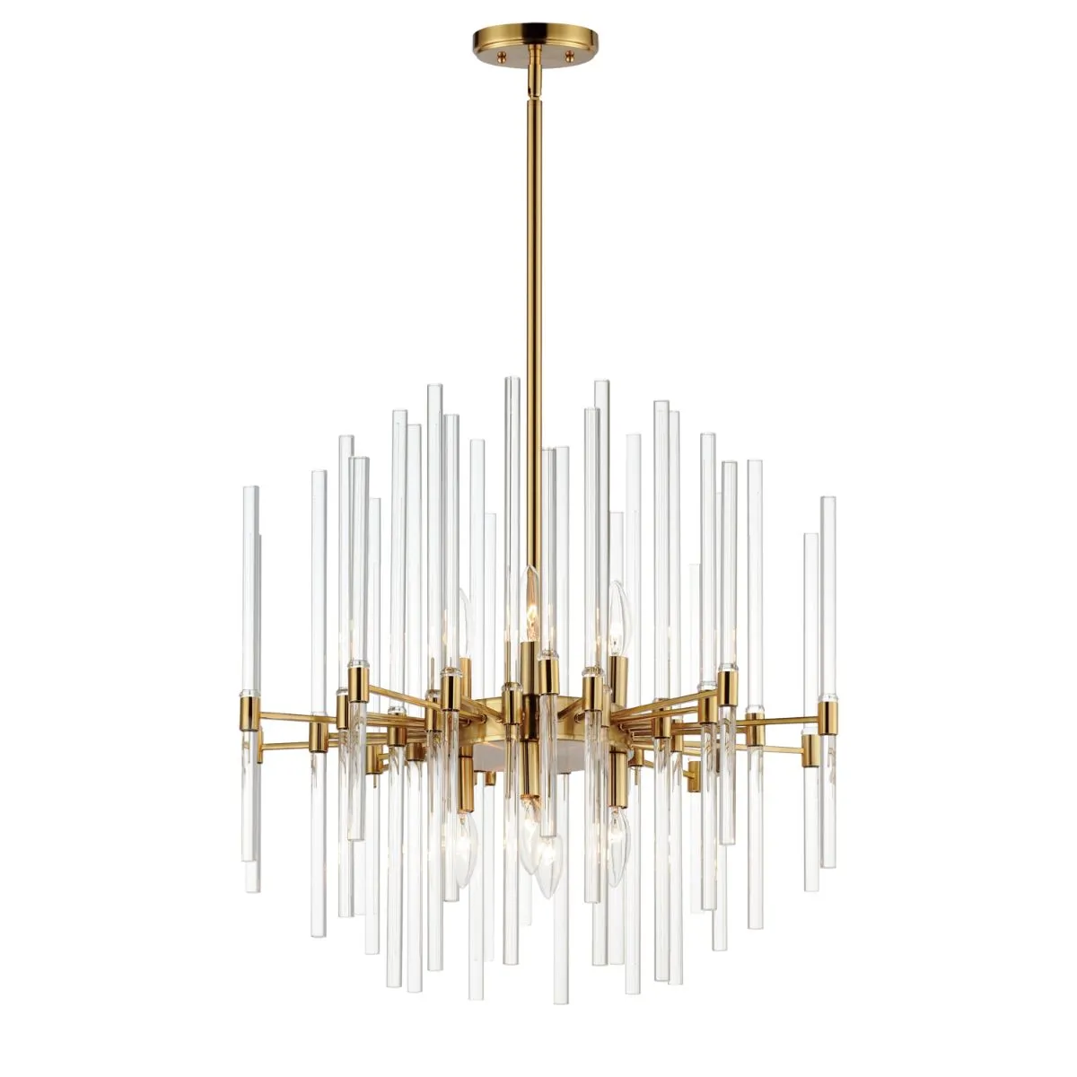 Divine 24 in. 8 Lights Chandelier Gold Finish