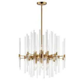 Divine 24 in. 8 Lights Chandelier Gold Finish