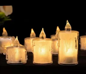 Drumstone Crystal Glow Candle Electric Light, Flameless Tea Light Candle for Christmas Wedding Party and Birthday Home Décor_M3