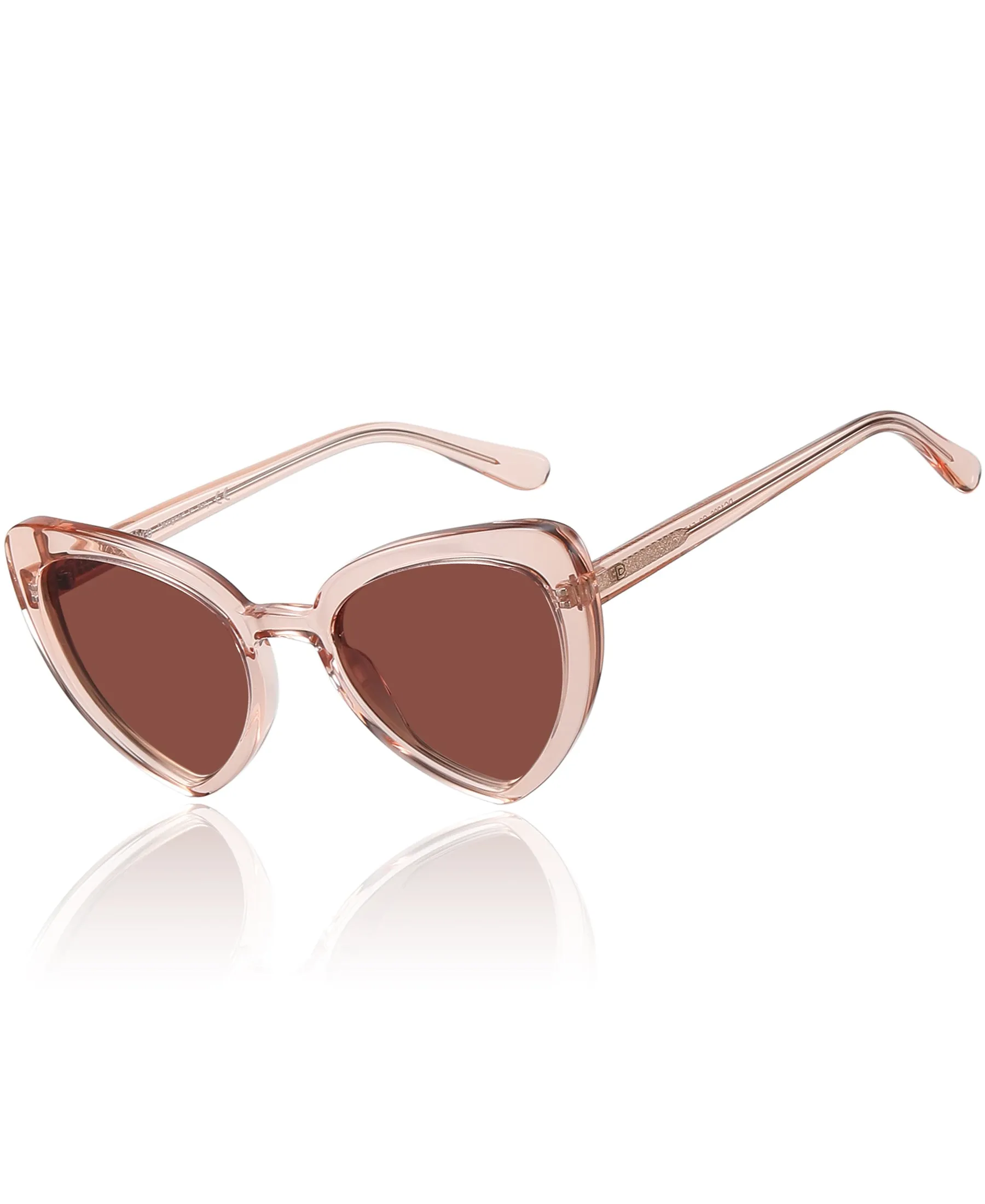 DUCO Trendy Heart Polarized Sunglasses for Women Narrow Cat Eye Vintage Shades DC1206