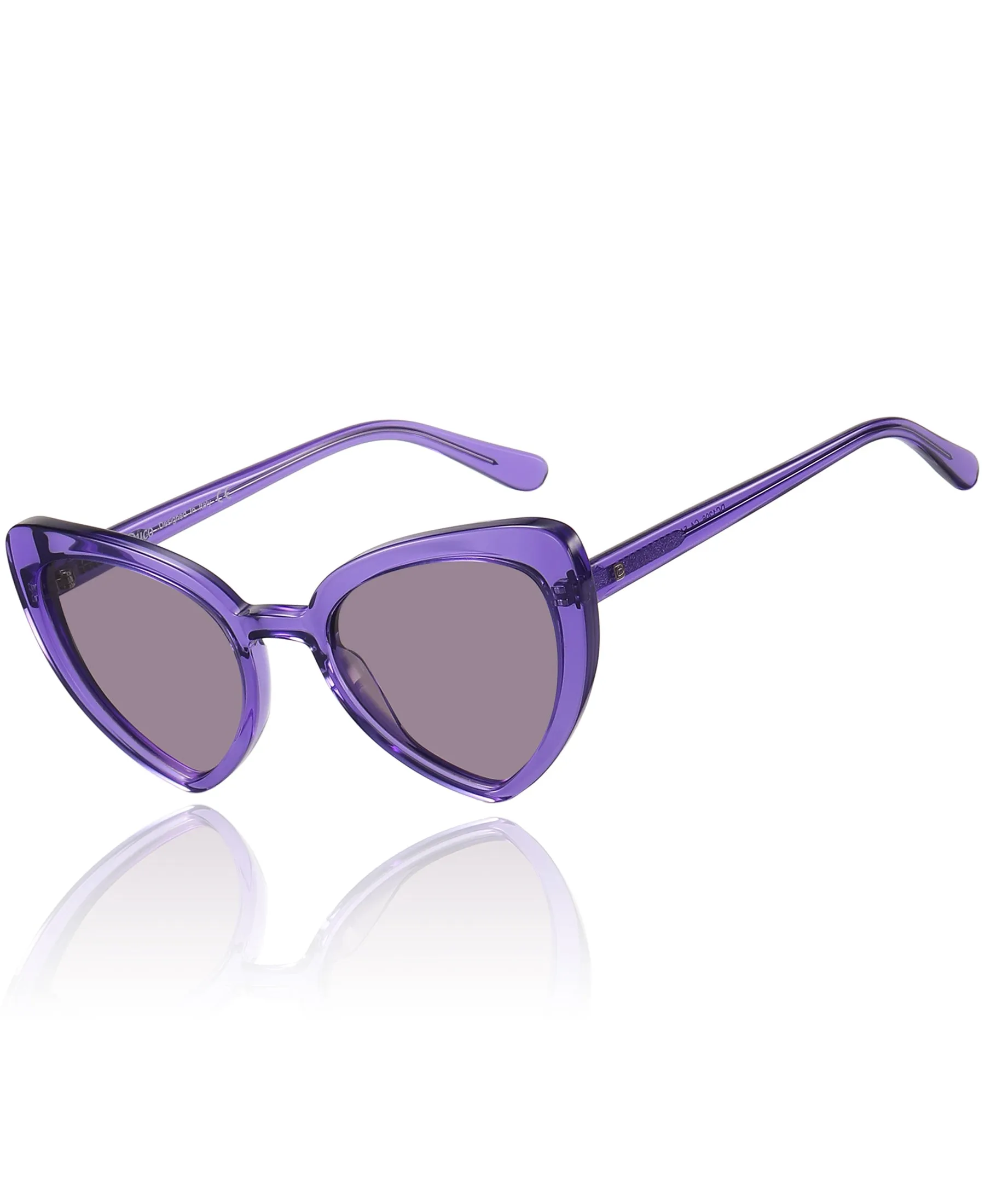 DUCO Trendy Heart Polarized Sunglasses for Women Narrow Cat Eye Vintage Shades DC1206