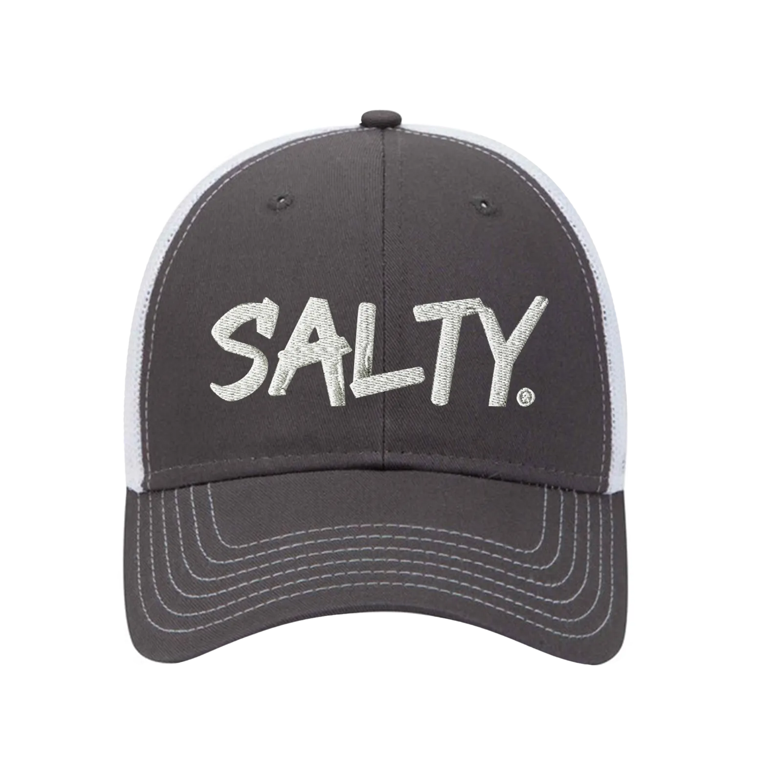Embroidered Mesh Trucker Snapback - Structured
