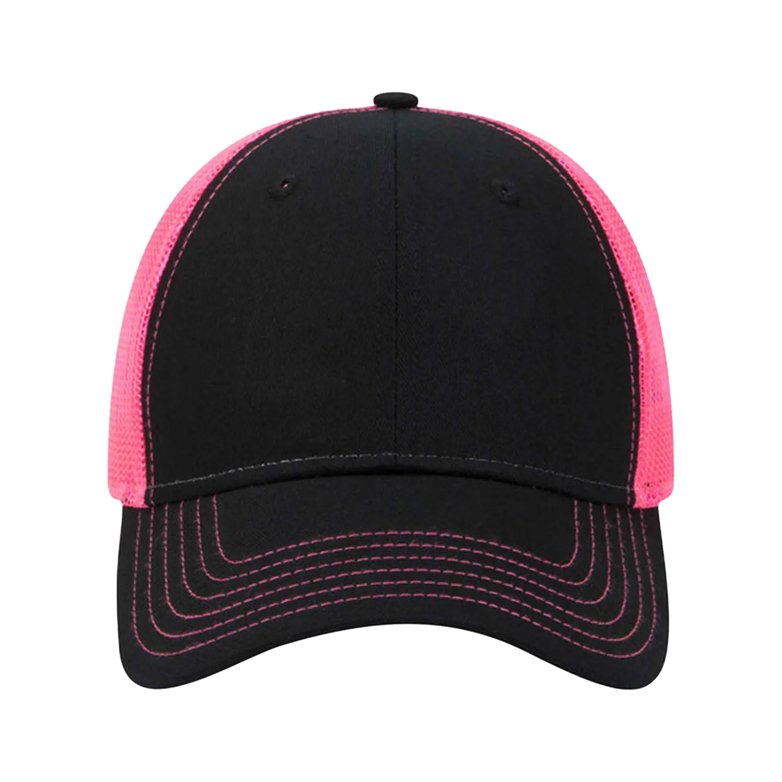 Embroidered Mesh Trucker Snapback - Structured