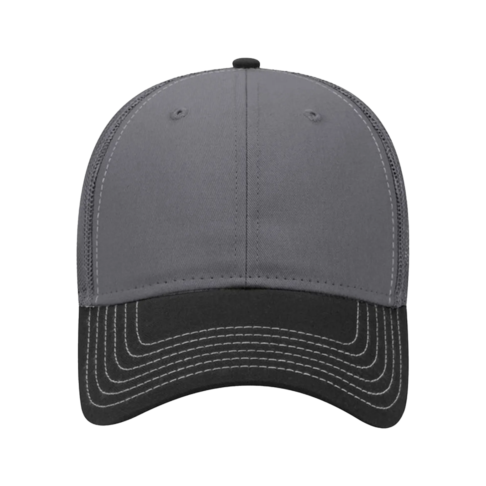 Embroidered Mesh Trucker Snapback - Structured