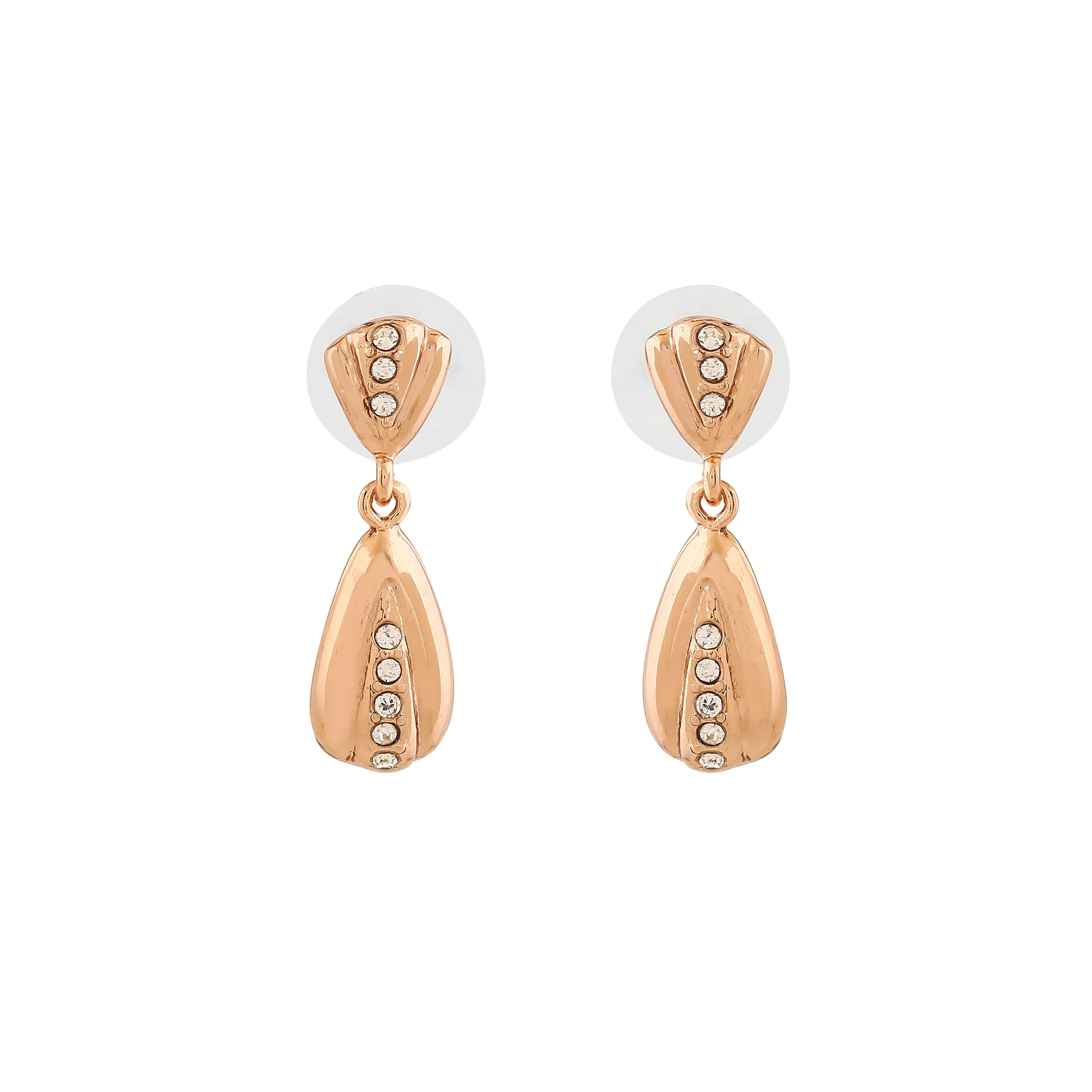 Estele Rosegold Plated Trendy Classic Necklace set with Austrian Crystals for Women