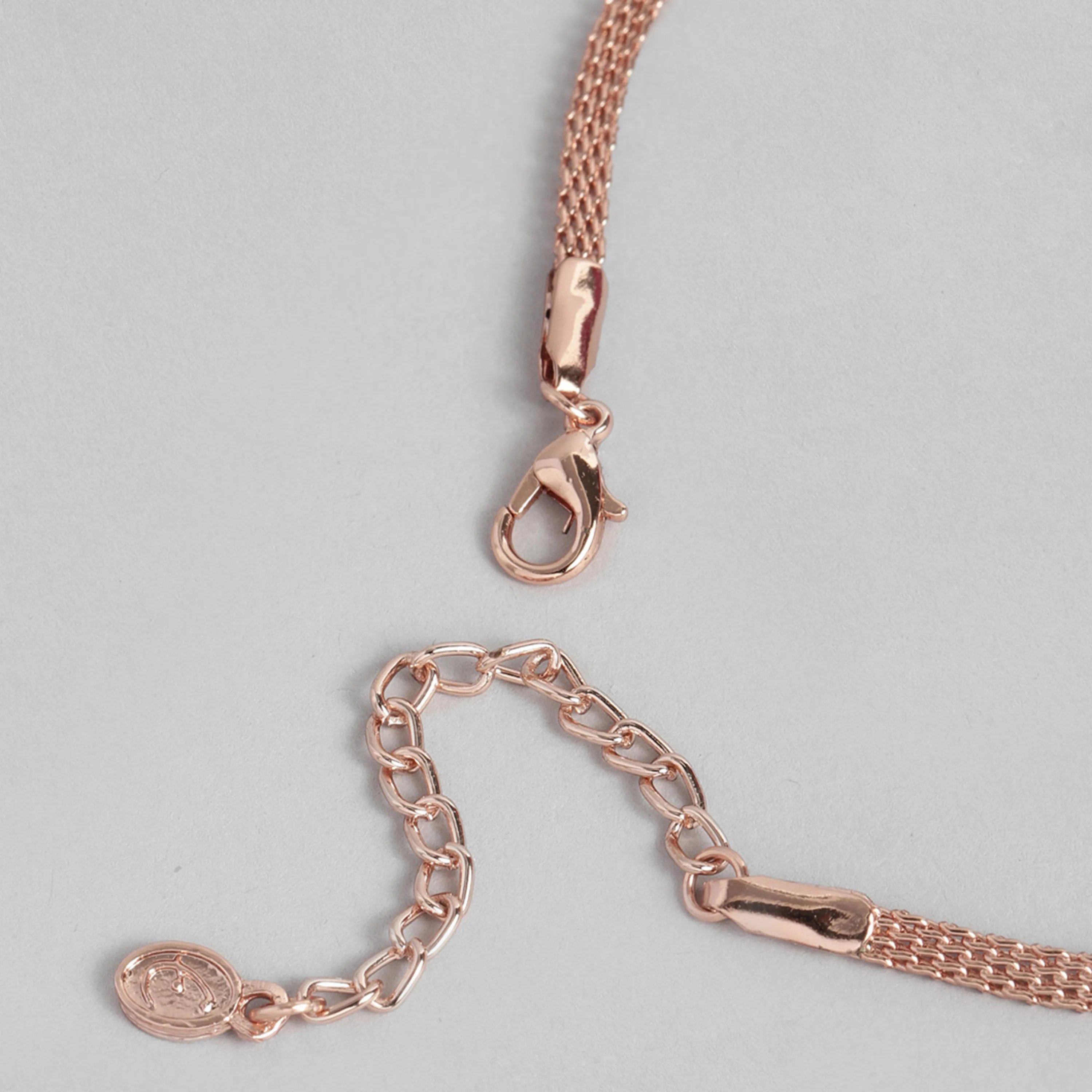 Estele Rosegold Plated Trendy Classic Necklace set with Austrian Crystals for Women