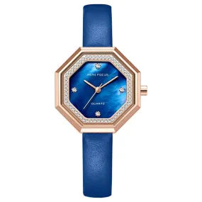Fashion light luxury exquisite shell shell shell with waterproof cowhide strap for women's Watch