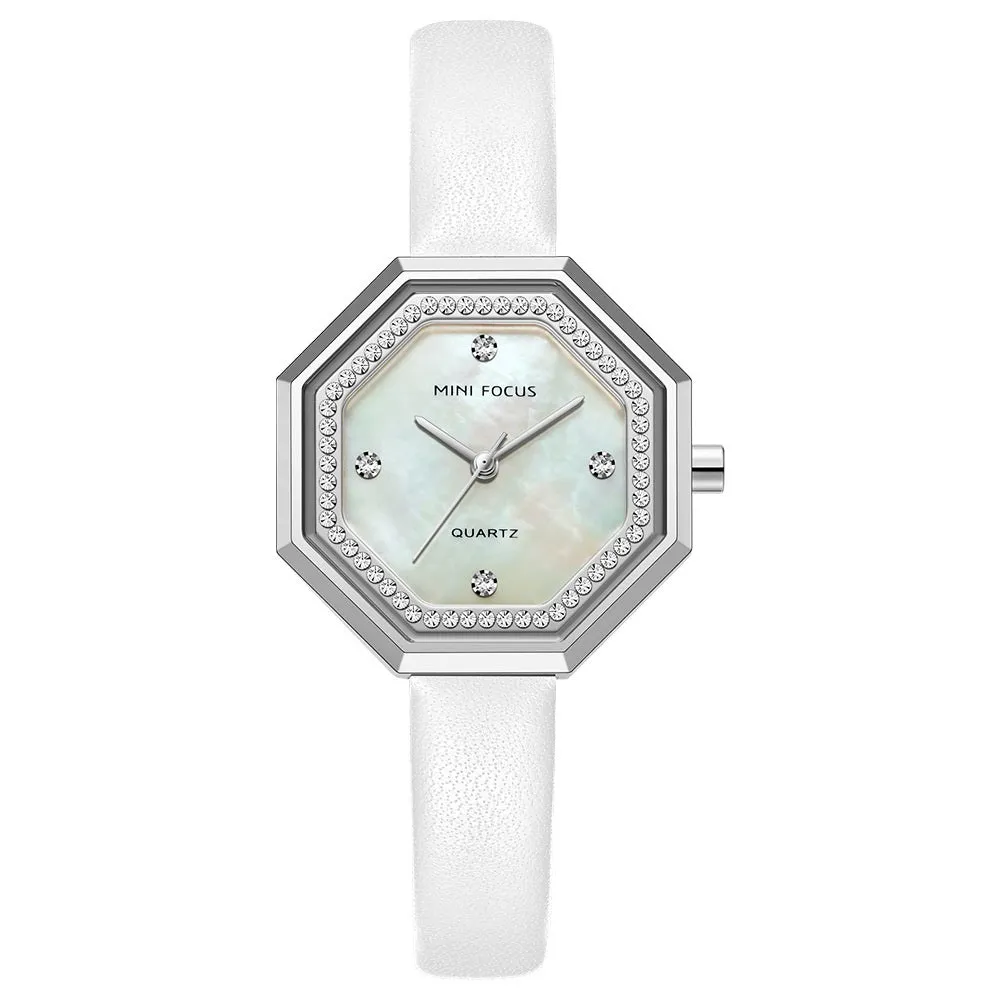 Fashion light luxury exquisite shell shell shell with waterproof cowhide strap for women's Watch