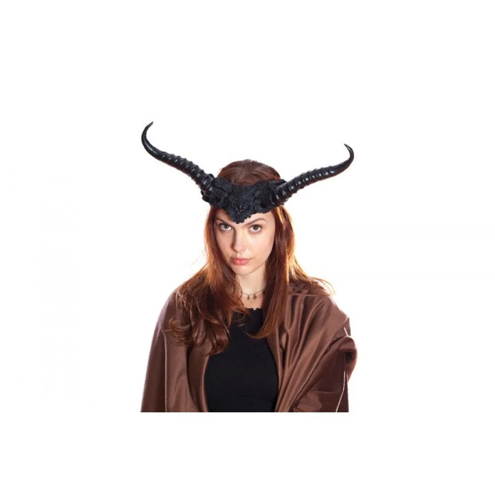 Faun horned headband with flowers