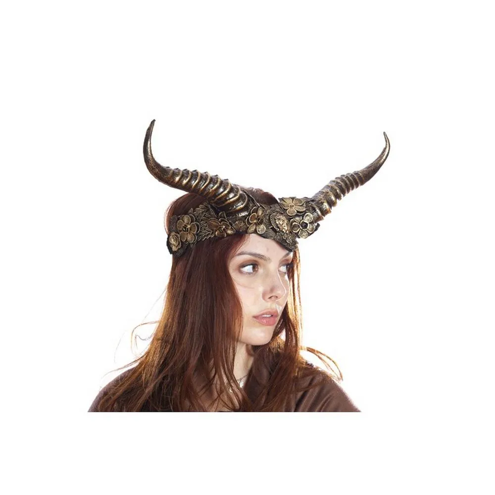 Faun horned headband with flowers