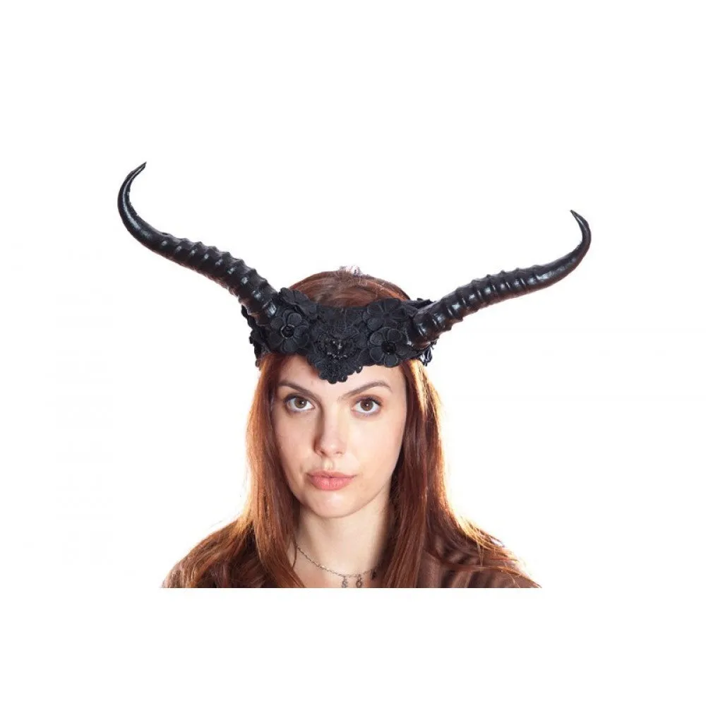 Faun horned headband with flowers