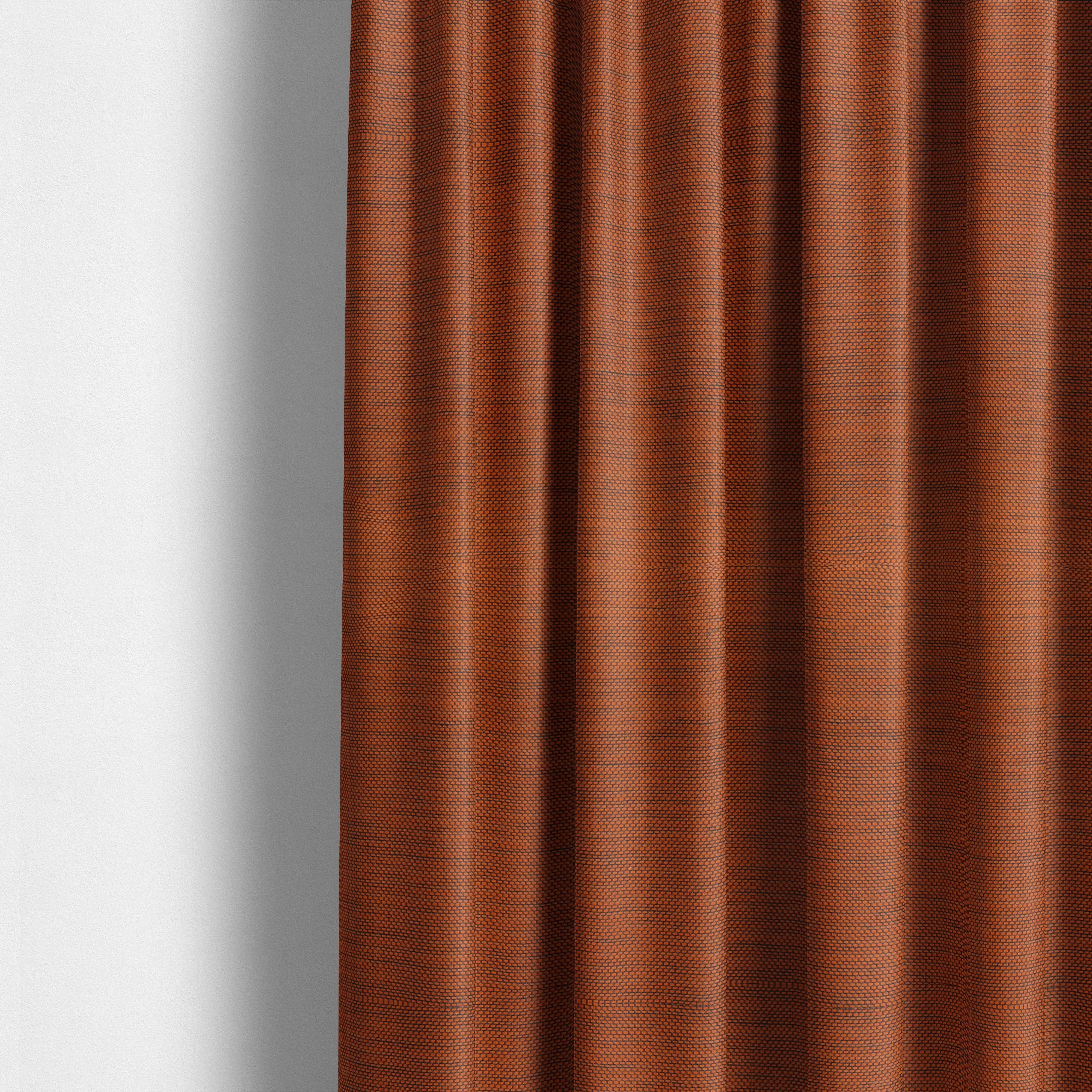 Festival Colourful Textured Chenille Plain Upholstery Fabric In Orange - Made To Measure Curtains