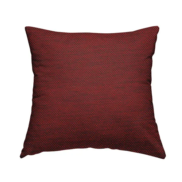 Festival Colourful Textured Chenille Plain Upholstery Fabric In Red - Handmade Cushions