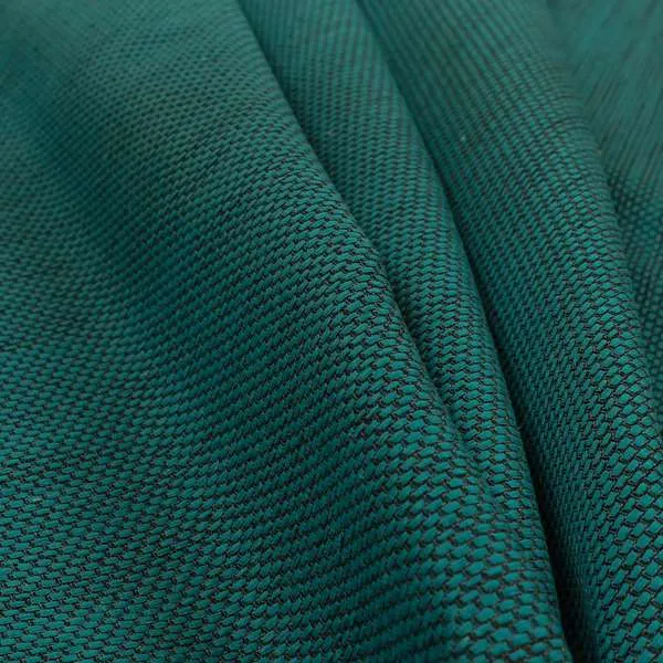 Festival Colourful Textured Chenille Plain Upholstery Fabric In Teal Blue - Made To Measure Curtains