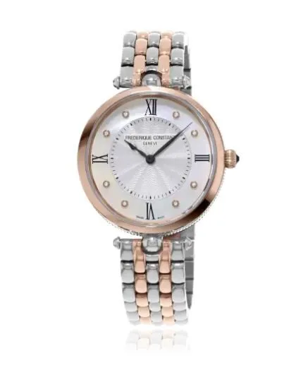Frederique Constant Art Deco Quartz Diamond Silver Dial Ladies Watch FC-200MPWD2AR2B