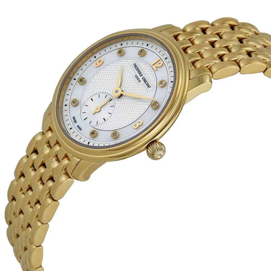 Frederique Constant Slim Line Diamond Gold-plated Ladies Watch 235MPWD1S5B FC-235MPWD1S5B