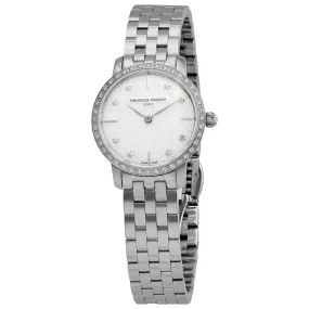 Frederique Constant Slimline Quartz Diamond White Dial Ladies Watch FC-200STDSD6B