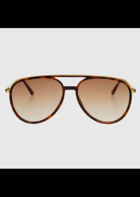 Fulton Unisex Aviator Sunglasses- Tortoise