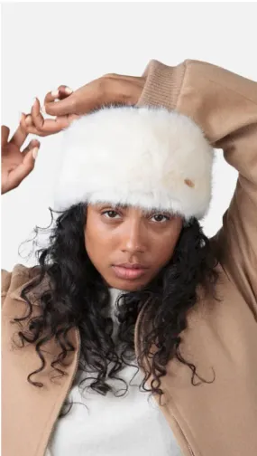 Fur Headband Faux Fur  Women-WHITE