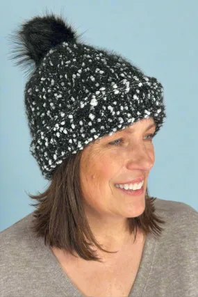 Fur Lined Beanie Pom Multicolor