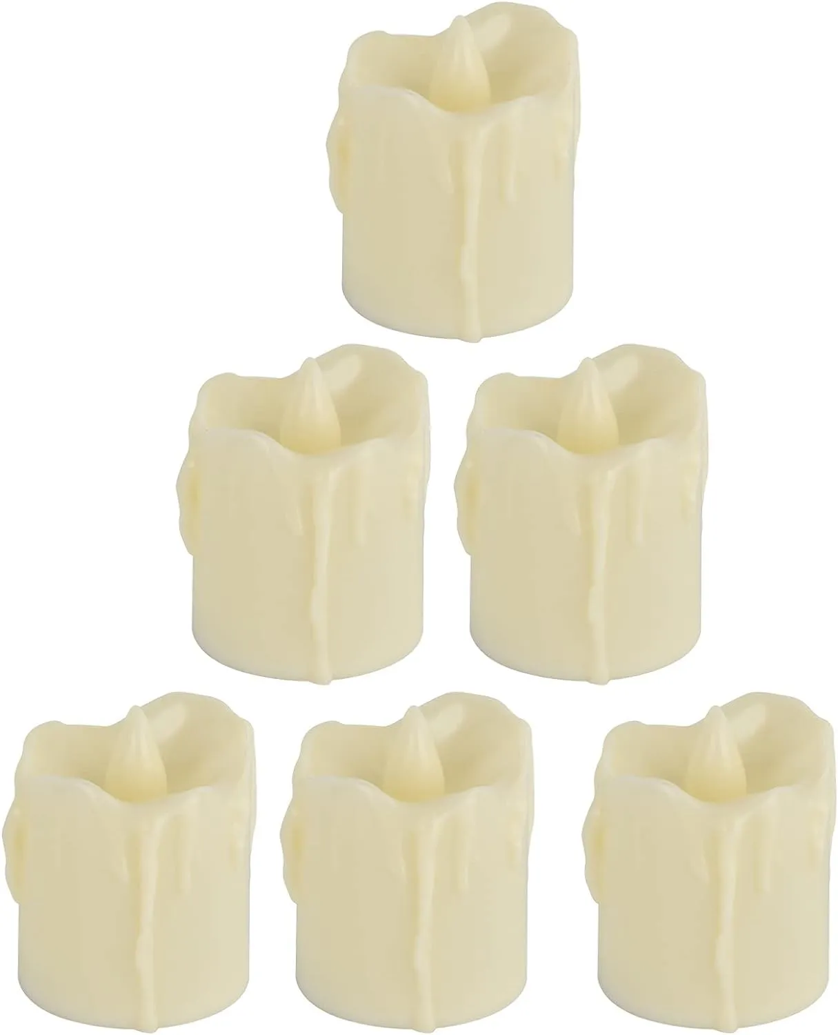 Gadgets HUB 24 Pc LED Candles with Dripping Wax Design Smokeless and Flameless Diyas with Battery for Gifting, House, Balcony, Room, Diwali, Christmas, Festival, Events Decor (Yellow LED Candle)