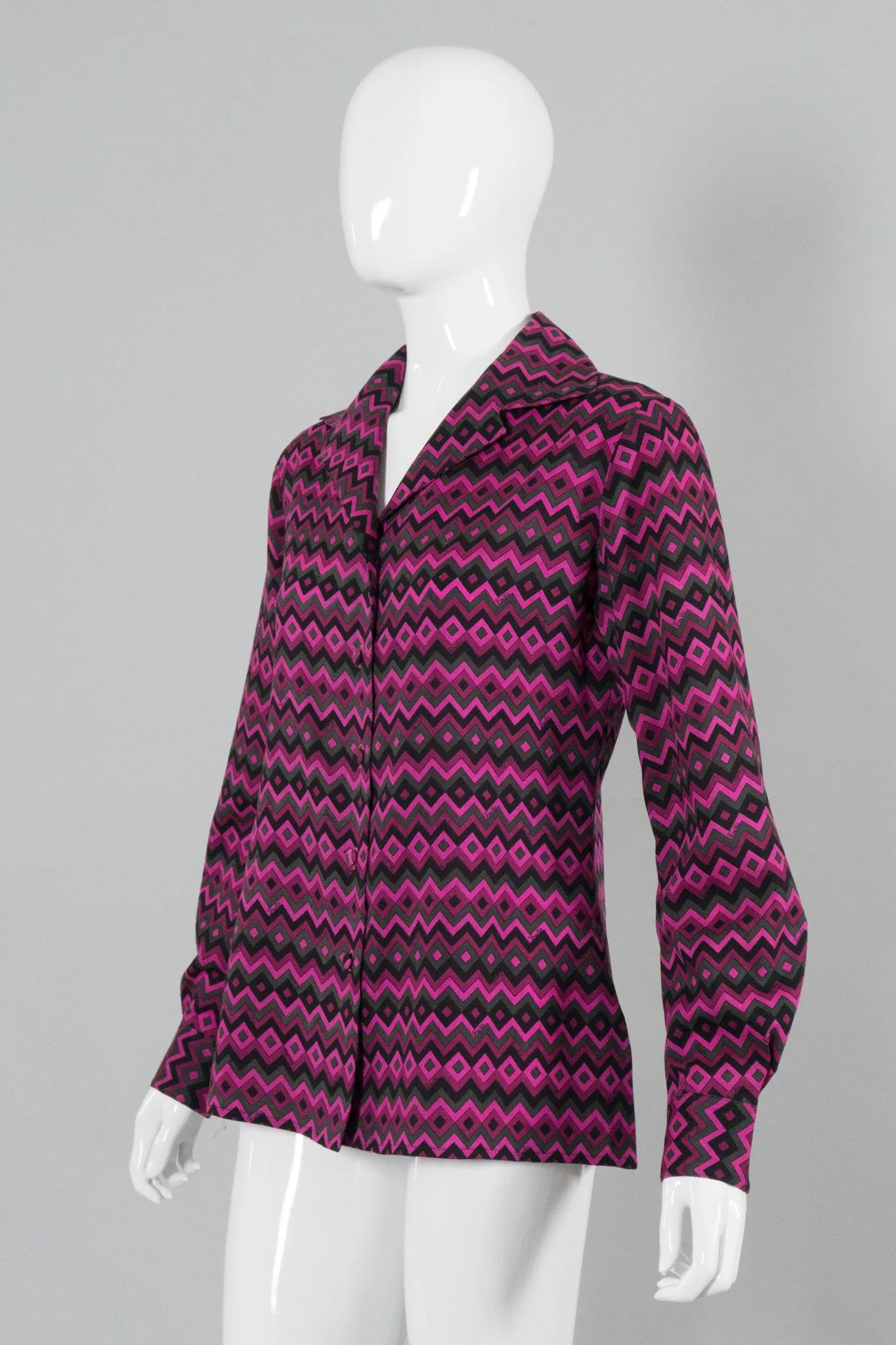 Geometric Chevron Striped Blouse