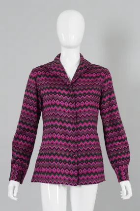 Geometric Chevron Striped Blouse