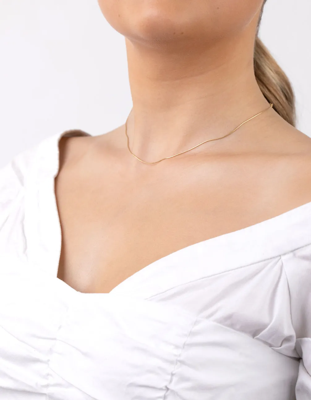 Gold Plated Sterling Silver Snake Chain Choker