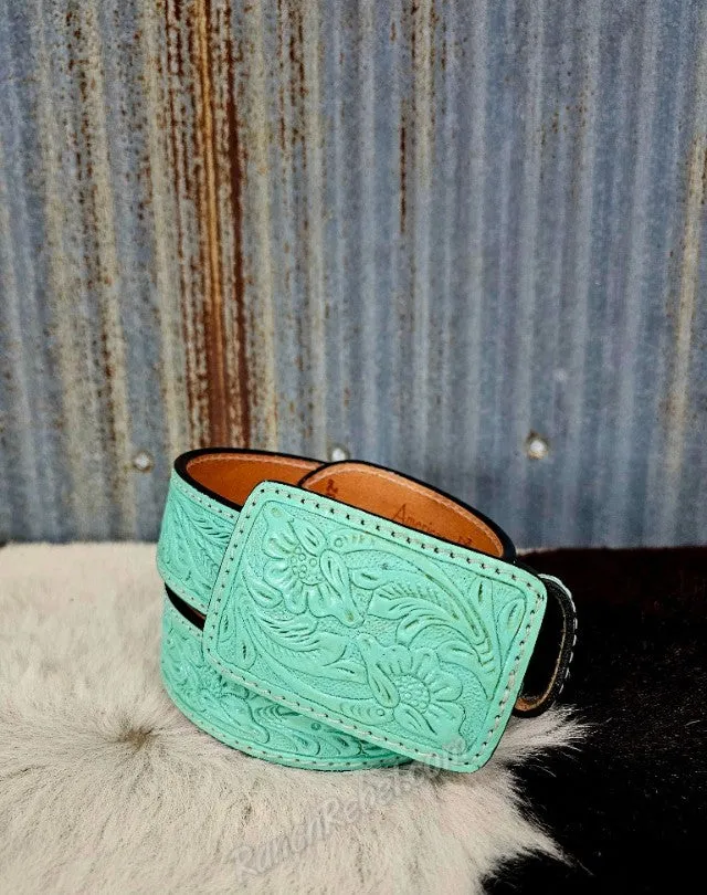 Green Turquoise Belt & Buckle Set #5571