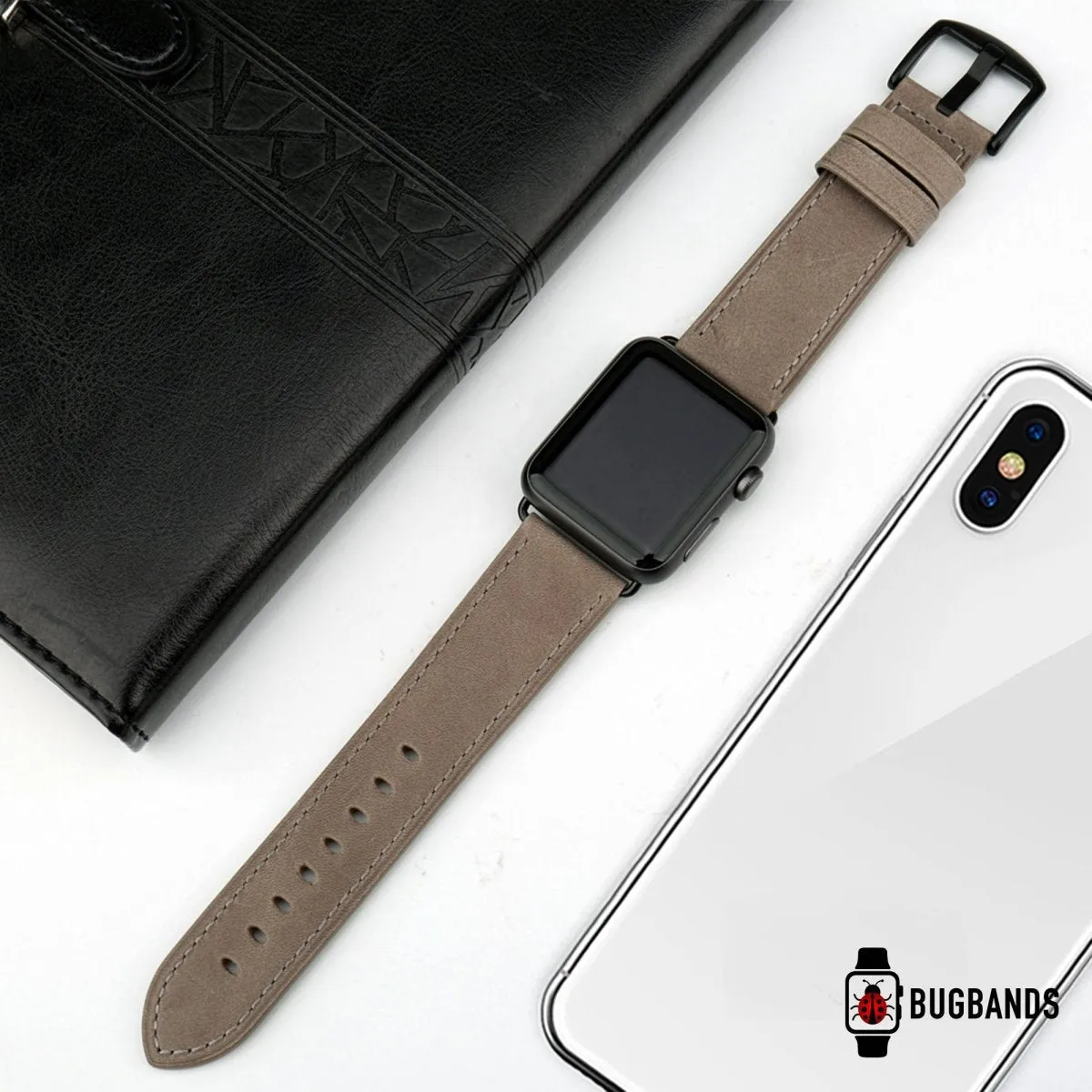 Grey Full Grain Leather Band