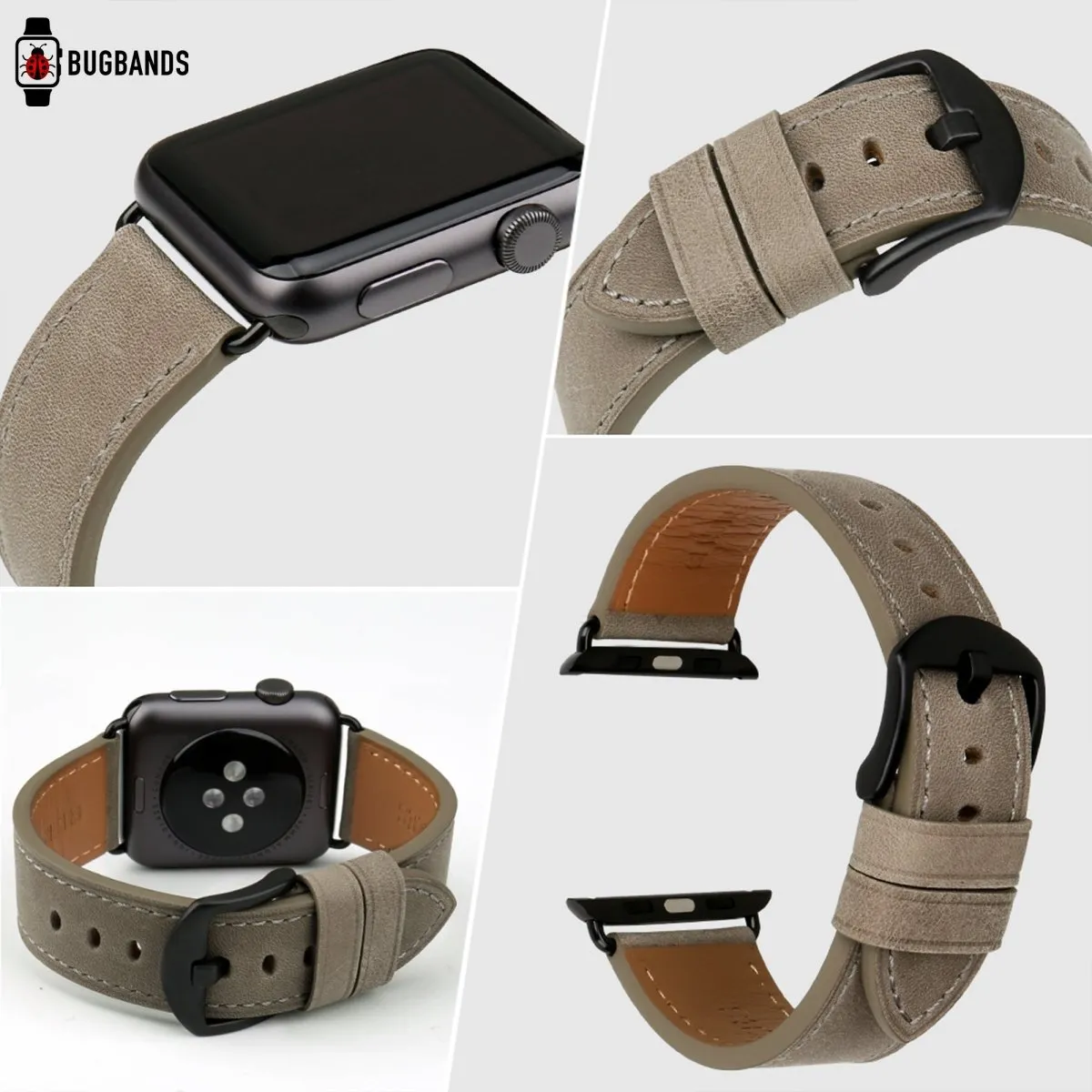 Grey Full Grain Leather Band