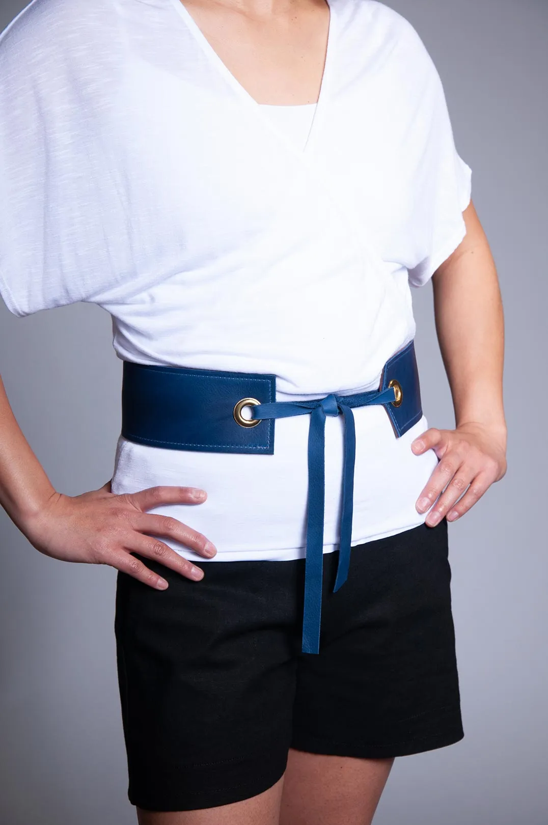 Grommet Belt - Cobalt/Espresso