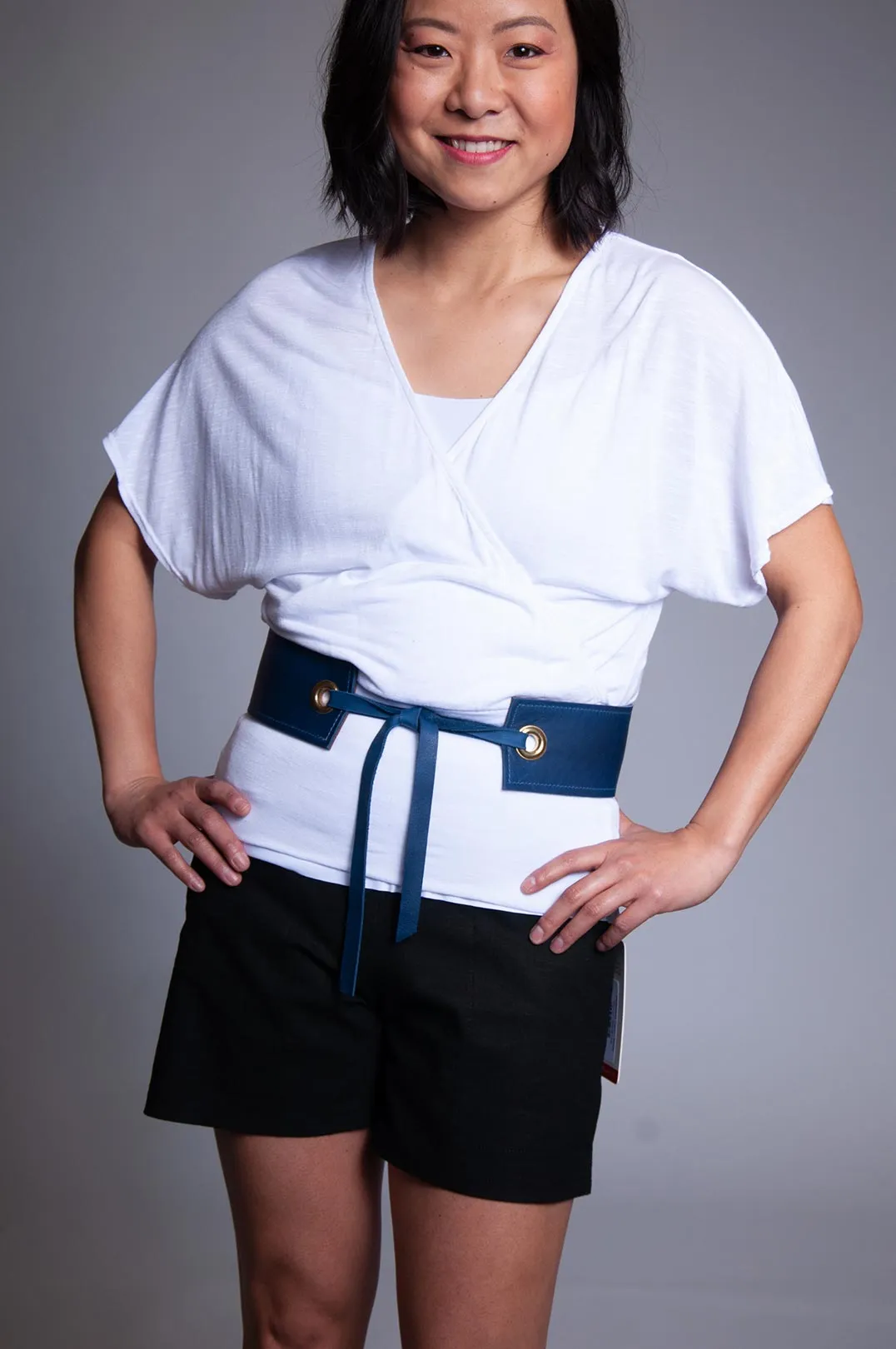Grommet Belt - Cobalt/Espresso