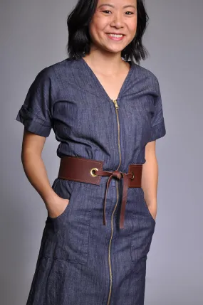 Grommet Belt - Cobalt/Espresso