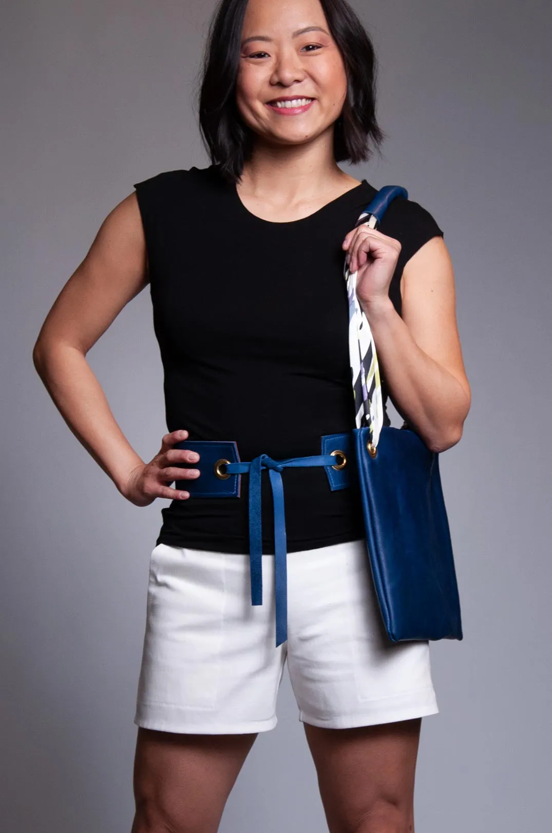 Grommet Belt - Cobalt/Espresso