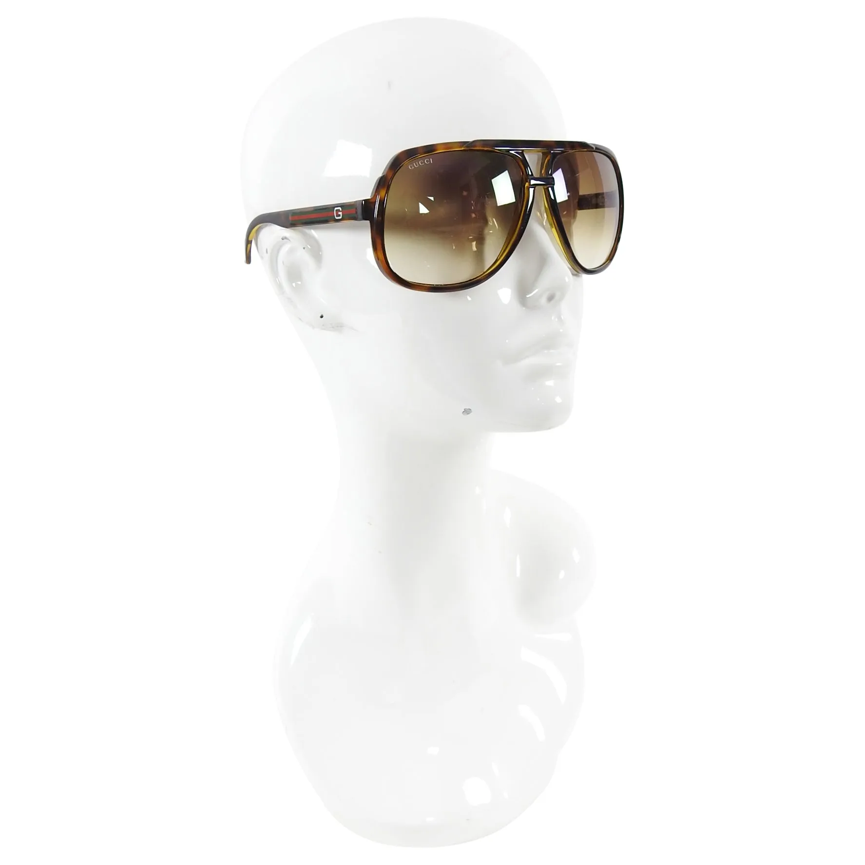 Gucci 1622 Tortoise Brown Aviator Frame Sunglasses