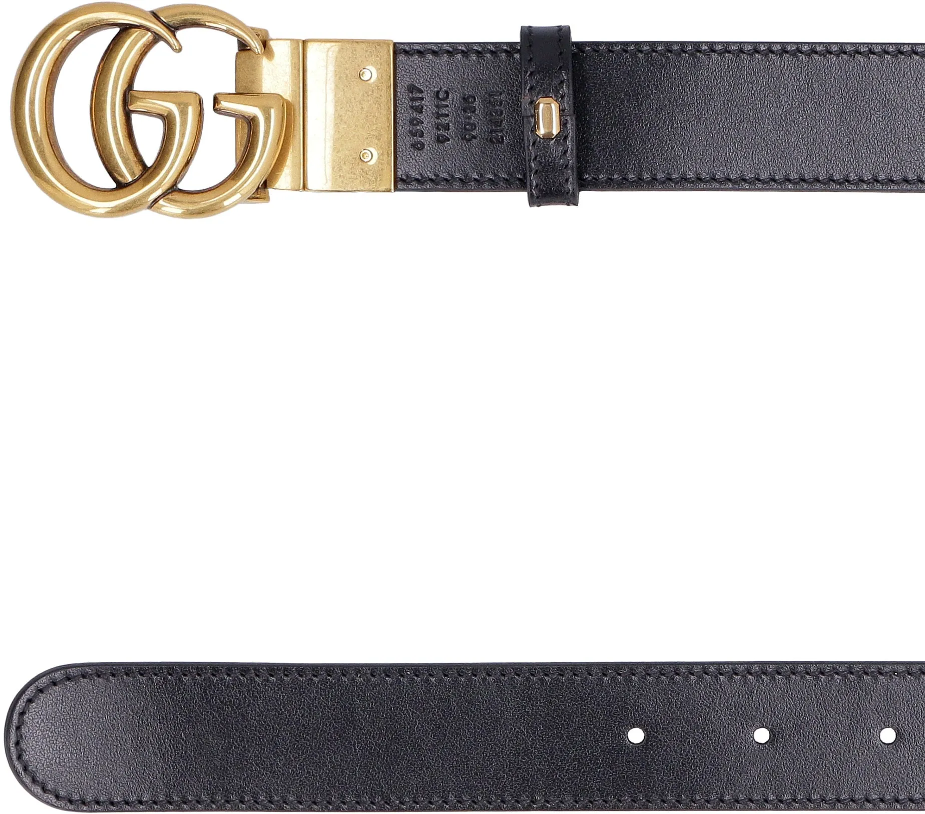 GUCCI Reversible Belt - Gold-Tone Buckle, GG Supreme Fabric and Smooth Leather, 3 cm Belt Height